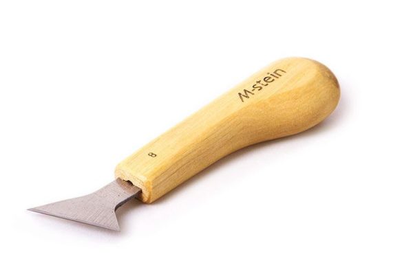 Flat woodcarving knife M-stein - blade shape N8