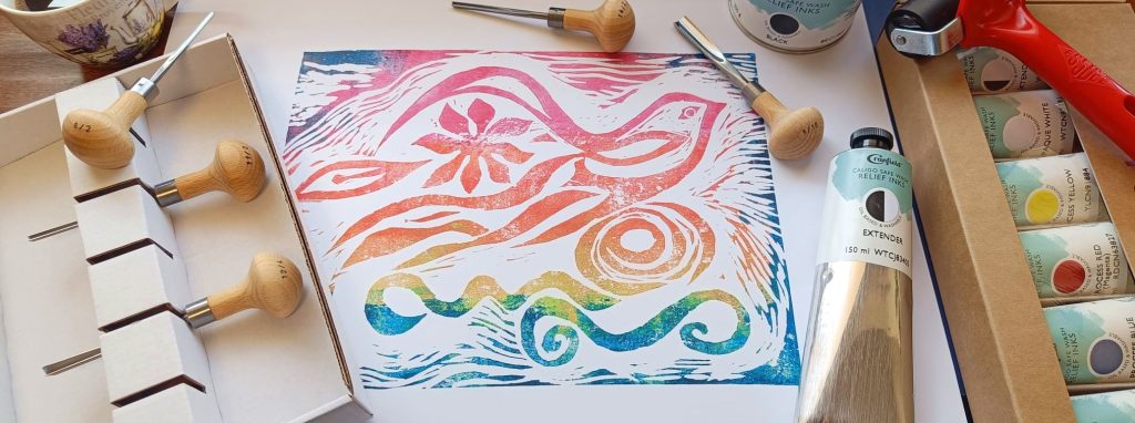 Grafika Danica Meszarosova, farby Cranfield a náradie Mstein